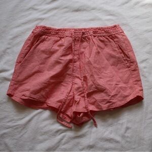Abercrombie & Fitch Pink Salmon Linen Shorts